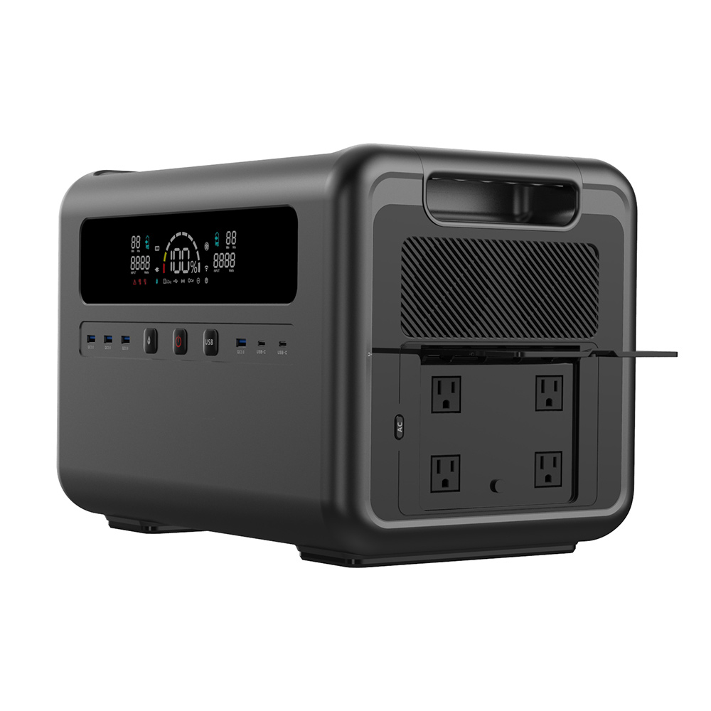 Solar Generator - เครื่องกำเนิดพลังงานแสงอาทิตย์ 2400W, สถานีพลังงานแบบพกพาความจุขนาดใหญ่สำหรับสำรองไฟบ้าน ตั้งแคมป์กลางแจ้ง และกรณีฉุกเฉิน