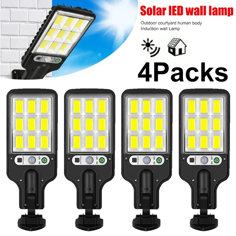 Solar Lamp - ไฟ LED พลังงานแสงอาทิตย์สำหรับภายนอกอาคาร ติดผนัง ชาร์จไฟได้ พร้อมระบบเซ็นเซอร์